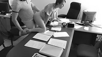 Amateur Boss Films Himself Fucking Small Secretary On Office Table
